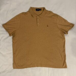 Polo Ralph Lauren Polo Shirt Mens XXL Camel Heather Classic Fit Short Sleeve